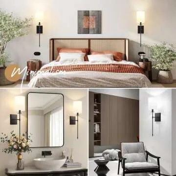 Battery Operated Wall Sconces Set of 2 with Remote