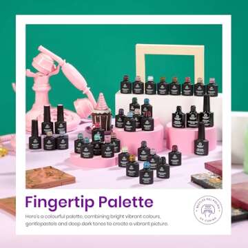 Beetles Gel Nail Polish Set 36 PCS- Spring Sumer Pastel Colors with Base Top Coat Pink Green Blue Purple Black White Burgundy Red