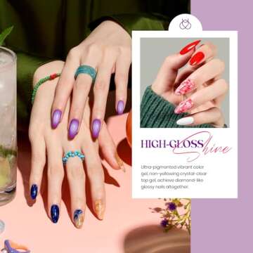 Beetles Gel Nail Polish Set 36 PCS- Spring Sumer Pastel Colors with Base Top Coat Pink Green Blue Purple Black White Burgundy Red