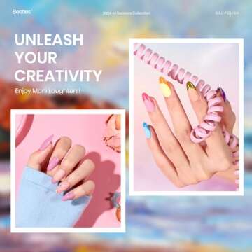 Beetles Gel Nail Polish Set 36 PCS- Spring Sumer Pastel Colors with Base Top Coat Pink Green Blue Purple Black White Burgundy Red