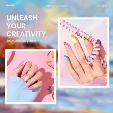 Beetles Gel Nail Polish Set 36 PCS- Spring Sumer Pastel Colors with Base Top Coat Pink Green Blue Purple Black White Burgundy Red