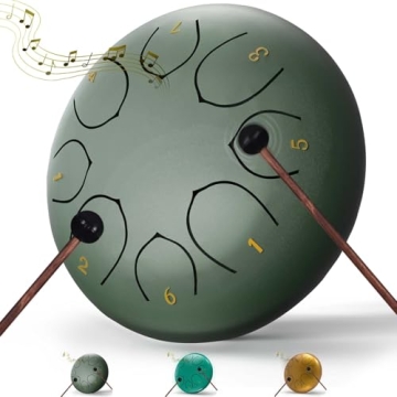 Outdoor Rain Drum - 6 Inch 8 Note Steel Tongue Chakra Drum for Meditation