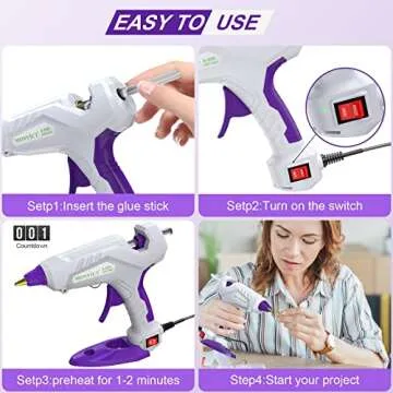 MONVICT Dual Temp Hot Glue Gun for Crafting and Repairs