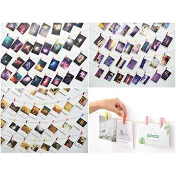 Foyojo Mini Colorful Wooden Clothespins 100 Per Pack 1 3/8 Inch (35mm),Natural Wooden Photo Clips,Colored Mini Craft Clips for Wedding Party Decor(Random Colors)