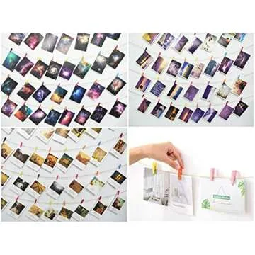 Foyojo Mini Colorful Wooden Clothespins 100 Per Pack 1 3/8 Inch (35mm),Natural Wooden Photo Clips,Colored Mini Craft Clips for Wedding Party Decor(Random Colors)