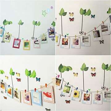 Foyojo Mini Colorful Wooden Clothespins 100 Per Pack 1 3/8 Inch (35mm),Natural Wooden Photo Clips,Colored Mini Craft Clips for Wedding Party Decor(Random Colors)