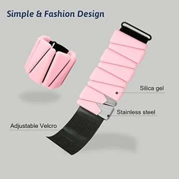 BWKUNOLF Adjustable Wrist and Ankle Weights - Set of 2, Each 1lb, Wearable Strength Training Arm, Leg Exercise Weight Set for Yoga, Dance, Aerobics, Running, Pilates, Workout for Women and Men (Black)