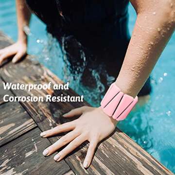 BWKUNOLF Adjustable Wrist and Ankle Weights - Set of 2, Each 1lb, Wearable Strength Training Arm, Leg Exercise Weight Set for Yoga, Dance, Aerobics, Running, Pilates, Workout for Women and Men (Black)