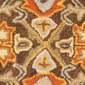 SAFAVIEH Heritage Collection Accent Rug - 3' x 5', Chocolate & Tangerine, Handmade Traditional Oriental Wool, Ideal for High Traffic Areas in Entryway, Living Room, Bedroom (HG734B)
