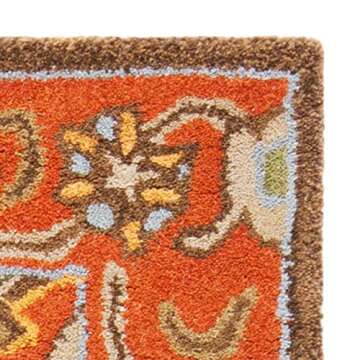 SAFAVIEH Heritage Collection Accent Rug - 3' x 5', Chocolate & Tangerine, Handmade Traditional Oriental Wool, Ideal for High Traffic Areas in Entryway, Living Room, Bedroom (HG734B)