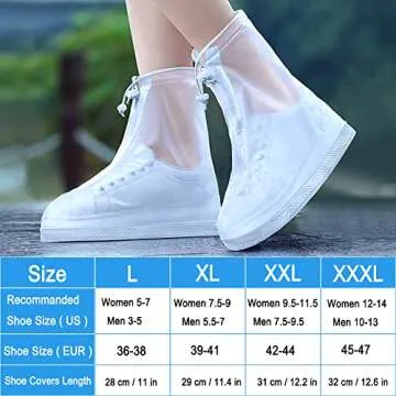 Shiwely Shoes Cover Waterproof Sand Control Non-Slip Shoes Cover Reusable Rain Snow Boots Overshoes for Cycling Outdoor Camping Fishing Garden Travel Women Men (XXL(Women 9.5-11.5 Men 7.5-9.5), White)