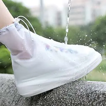 Shiwely Shoes Cover Waterproof Sand Control Non-Slip Shoes Cover Reusable Rain Snow Boots Overshoes for Cycling Outdoor Camping Fishing Garden Travel Women Men (XXL(Women 9.5-11.5 Men 7.5-9.5), White)