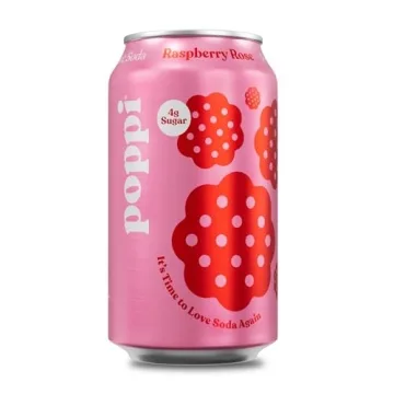 Poppi Raspberry Rose Prebiotic Soda - Refreshingly Delicious & Gut-Friendly