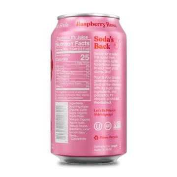Poppi Raspberry Rose Prebiotic Soda - Low-Calorie Refreshment