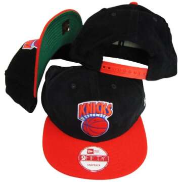 New York Knicks Corduroy Black/Orange Two Tone Plastic Snapback Adjustable Plastic Snap Back Hat/Cap
