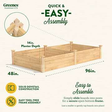 Greenes Fence Original Cedar Raised Garden Bed - 4' x 8'