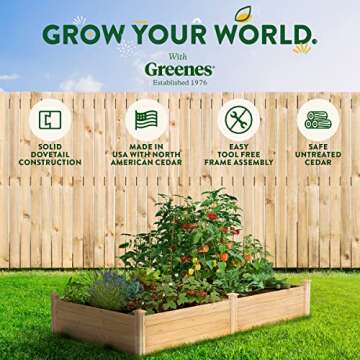 Greenes Fence Original Cedar Raised Garden Bed - 4' x 8'