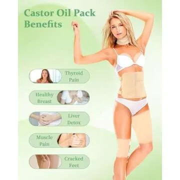 9 Pcs Castor Oil Pack Kit for Neck, Waist, and More
