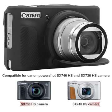 BOVKE Silicone Camera Case for Canon PowerShot SX740/ SX730 Digital Camera, SX740 Camera Soft Case C...