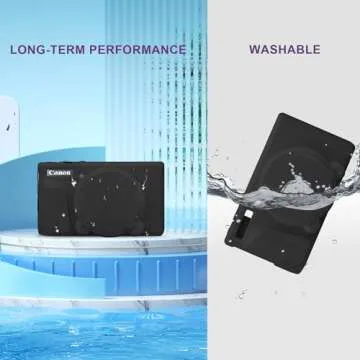 BOVKE Silicone Camera Case for Canon PowerShot SX740/ SX730 Digital Camera, SX740 Camera Soft Case Cover Rubber Camera Sleeve with Removable Lens Cover, Black