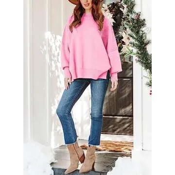 ARTFREE Women's Pink Oversized Sweater - Cozy & Stylish