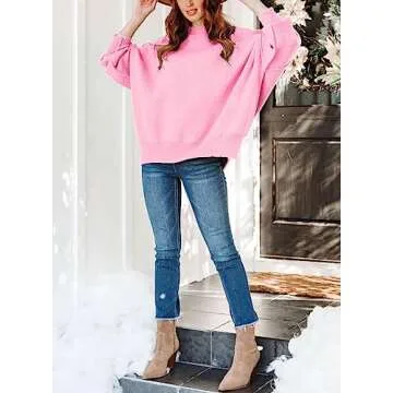 ARTFREE Women's Pink Oversized Sweater - Cozy & Stylish