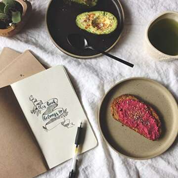 Northbooks Dotted Bullet Notebook Journal | 5x8 Dot Grid Journals | Soft Cover Eco-Friendly Premium Recycled Cream Color Paper 96-Pages | Made in USA | 5-Pack