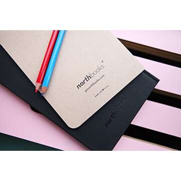 Northbooks Dotted Bullet Notebook Journal | 5x8 Dot Grid Journals | Soft Cover Eco-Friendly Premium Recycled Cream Color Paper 96-Pages | Made in USA | 5-Pack