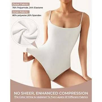 SUUKSESS Square Neck Backless Thong Bodysuit in White