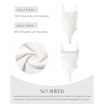 SUUKSESS Square Neck Backless Thong Bodysuit in White