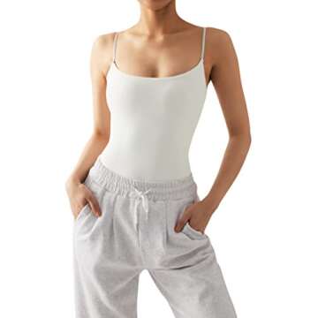 SUUKSESS Square Neck Backless Thong Bodysuit in White