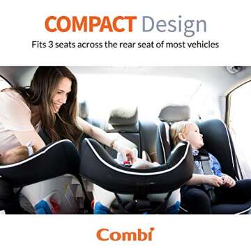 Combi Compact Convertible Car Seat Rear and Forward Facing for Baby and Toddler – Fits Three Across – Coccoro