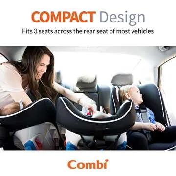 Combi Compact Convertible Car Seat Rear and Forward Facing for Baby and Toddler – Fits Three Across – Coccoro