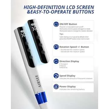 AIRSEE Cordless Electric Nail Drill 35000 RPM Professional E-File