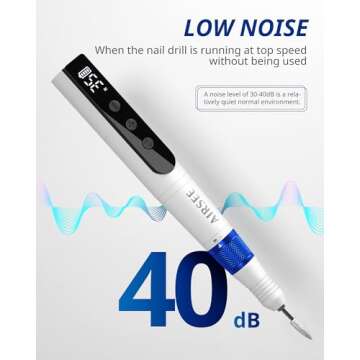 AIRSEE Cordless Electric Nail Drill 35000 RPM Professional E-File