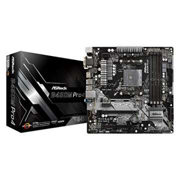 ASRock B450M PRO4 AM4 AMD Promontory B450 SATA 6Gb/s USB 3.1 HDMI Micro ATX AMD Motherboard