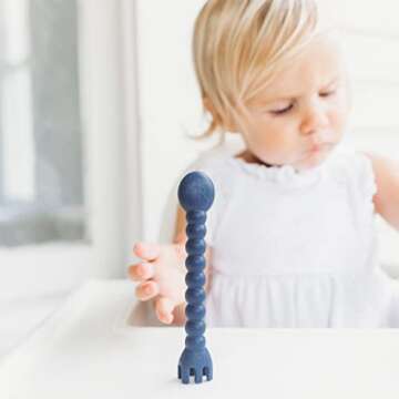 Ryan & Rose Cutie Tensils Baby Spoon and Fork [2 Pack] (Captain)