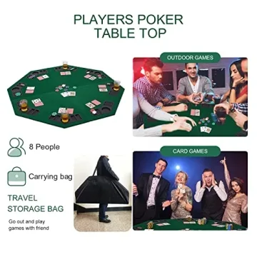 FURUISEN 48" Foldable Poker Table Top for 8 Players