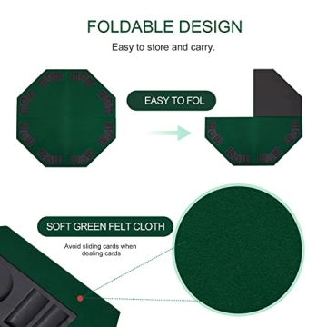 FURUISEN 48" Foldable Poker Table Top for 8 Players