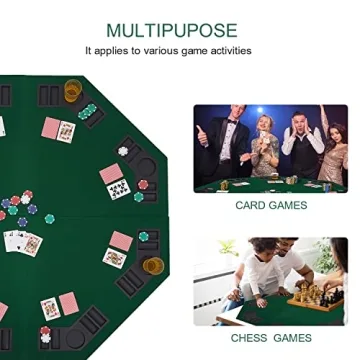 FURUISEN 48" Foldable Poker Table Top for 8 Players