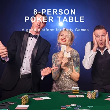 FURUISEN 48" Foldable Poker Table Top for 8 Players