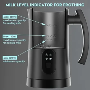 Electric Milk Frother 4-in-1 Steamer 11.8oz Capacity
