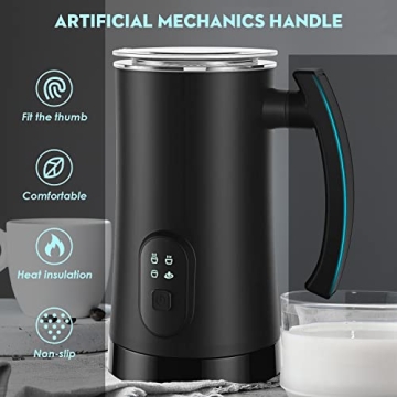 Electric Milk Frother 4-in-1 Steamer 11.8oz Capacity