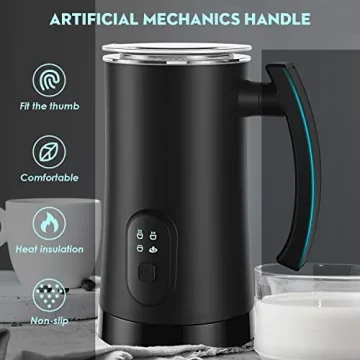 Electric Milk Frother 4-in-1 Steamer 11.8oz Capacity