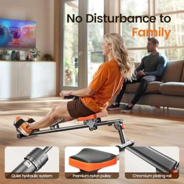 Niceday Rowing Machine, Hydraulic Rowing Machine for Home Use, Rower Machine Foldable with 16 Resistance, LCD Monitor & 300 LBS Weight Capacity
