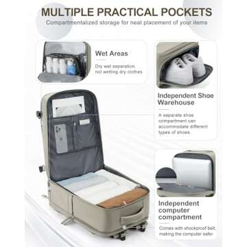 Coowoz Durable Large Travel Backpack for Men & Women