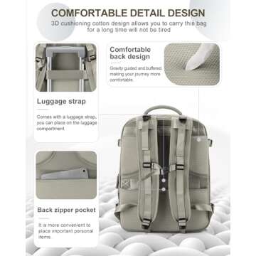 Coowoz Durable Large Travel Backpack for Men & Women