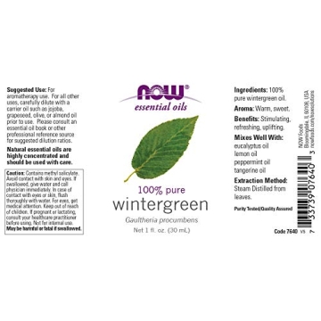 NOW Foods Pure Wintergreen Oil - Energizing Aromatherapy Scent
