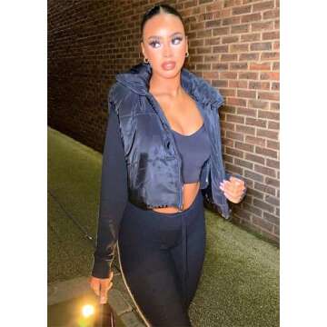 Stylish Zempertoopa Women's Crop Puffer Vest for Winter