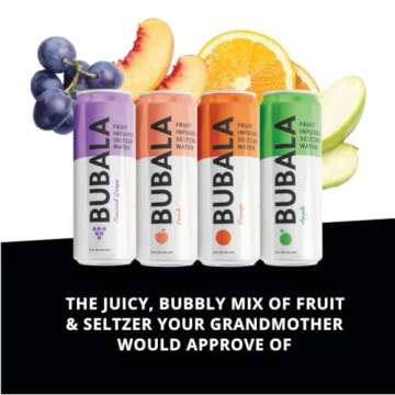 Refreshing Bubala Fruit Infused Seltzer Water Variety Pack for Naturally Delicious Hydration